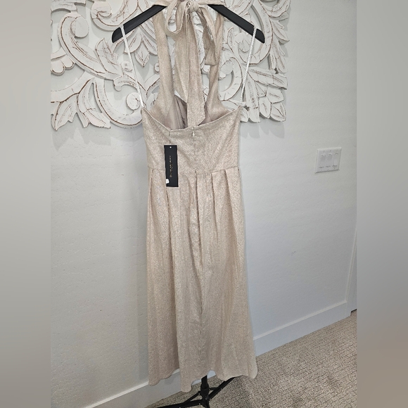NWT Donna Karan Linen Cream Halter Dress - Picture 3 of 4